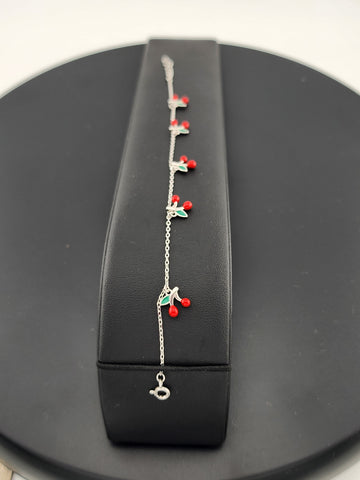 Sterling Silver Multi Cherries Bracelet – Sweet & Stylish Fruit Jewelry