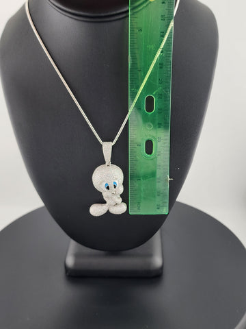 Brand New 925 Silver Tweety Bird Necklace – Cute Cartoon Charm Pendant