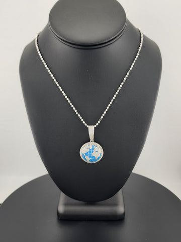 Sterling Silver 925 "The World Is Yours" Globe Necklace – Inspirational Pendant