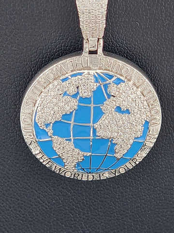 Sterling Silver 925 "The World Is Yours" Globe Necklace – Inspirational Pendant
