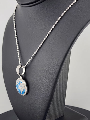 Sterling Silver 925 "The World Is Yours" Globe Necklace – Inspirational Pendant