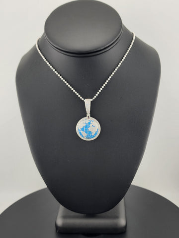Sterling Silver 925 "The World Is Yours" Globe Necklace – Inspirational Pendant