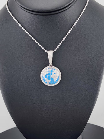 Sterling Silver 925 "The World Is Yours" Globe Necklace – Inspirational Pendant