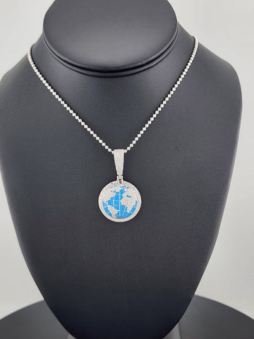 Sterling Silver 925 "The World Is Yours" Globe Necklace – Inspirational Pendant