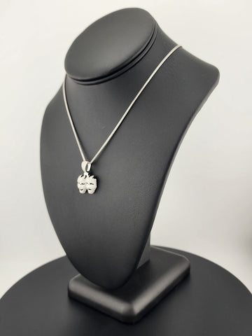925 Sterling Silver Theater Mask Necklace – Dual Face Drama Pendant