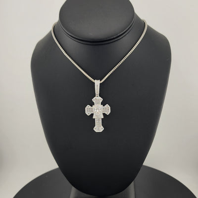 Sterling Silver 925 Cross Necklace with Jesus Face – Religious Pendant for Men & Women