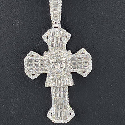 Sterling Silver 925 Cross Necklace with Jesus Face – Religious Pendant for Men & Women