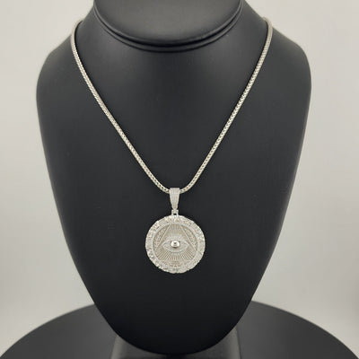 Mystic Vision – Illuminati Eye Necklace in Solid 925 Silver