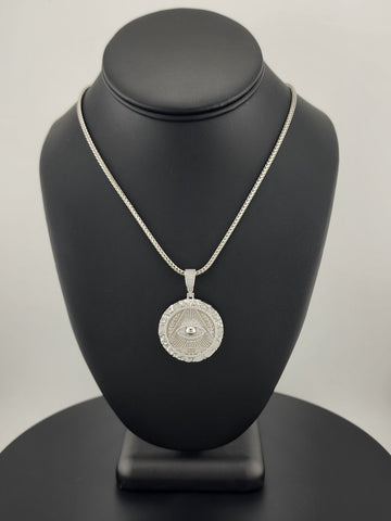 Mystic Vision – Illuminati Eye Necklace in Solid 925 Silver