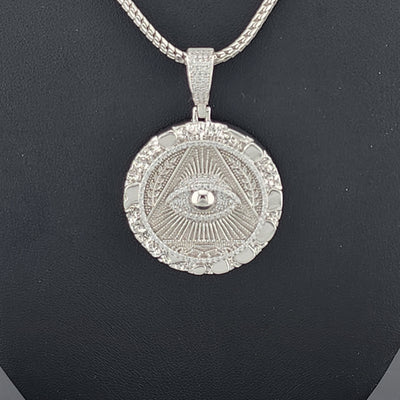 Mystic Vision – Illuminati Eye Necklace in Solid 925 Silver
