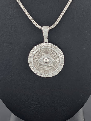 Mystic Vision – Illuminati Eye Necklace in Solid 925 Silver