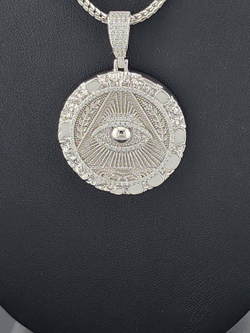Mystic Vision – Illuminati Eye Necklace in Solid 925 Silver
