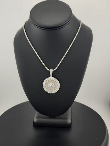 Mystic Vision – Illuminati Eye Necklace in Solid 925 Silver