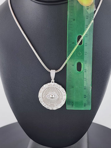 Mystic Vision – Illuminati Eye Necklace in Solid 925 Silver