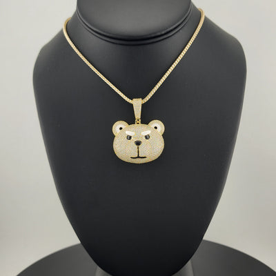 Sterling Silver 925 Angry Bear Pendant Necklace – Fierce Animal Jewelry for Men or Women