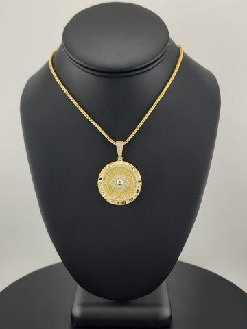 Mystic Vision – Illuminati Eye Necklace in Solid 925 Silver