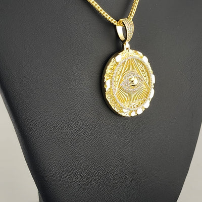Mystic Vision – Illuminati Eye Necklace in Solid 925 Silver