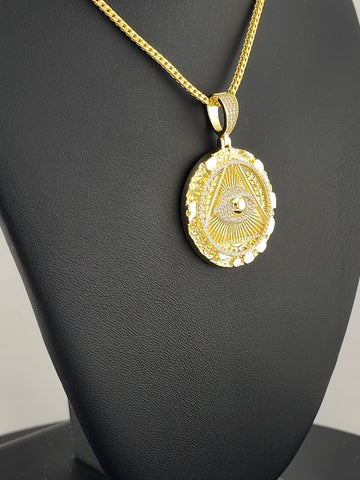 Mystic Vision – Illuminati Eye Necklace in Solid 925 Silver