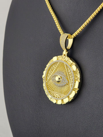 Mystic Vision – Illuminati Eye Necklace in Solid 925 Silver