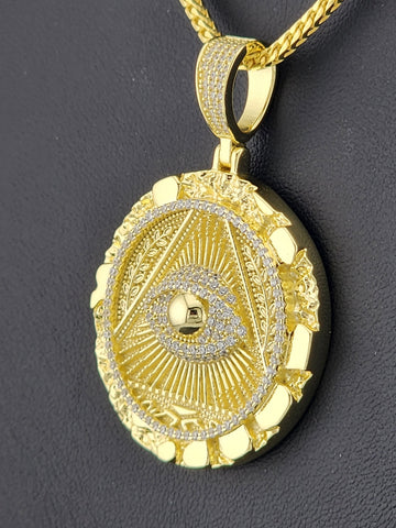 Mystic Vision – Illuminati Eye Necklace in Solid 925 Silver