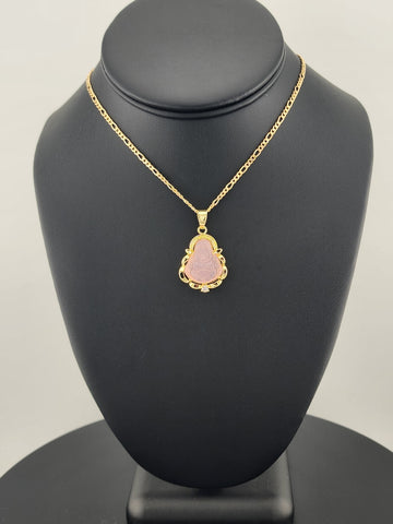 Brand New Pink Agate Buddha Necklace – Calming & Spiritual Charm