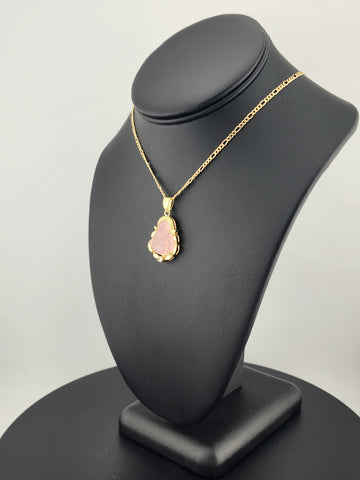 Brand New Pink Agate Buddha Necklace – Calming & Spiritual Charm