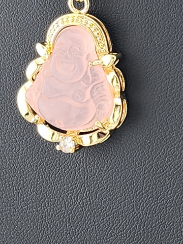 Brand New Pink Agate Buddha Necklace – Calming & Spiritual Charm