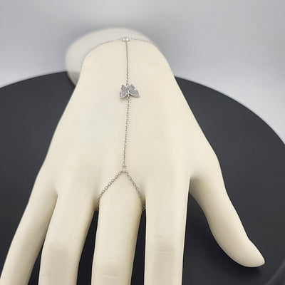 Butterfly Hand Ring Bracelet in 925 Sterling Silver – Dainty & Stylish