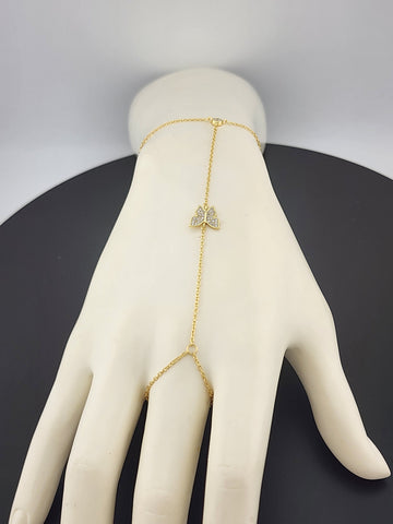 Butterfly Hand Ring Bracelet in 925 Sterling Silver – Dainty & Stylish