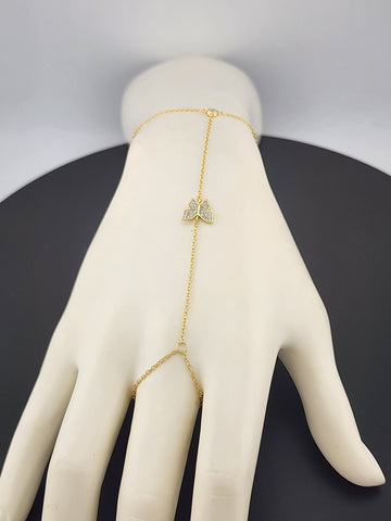 Butterfly Hand Ring Bracelet in 925 Sterling Silver – Dainty & Stylish