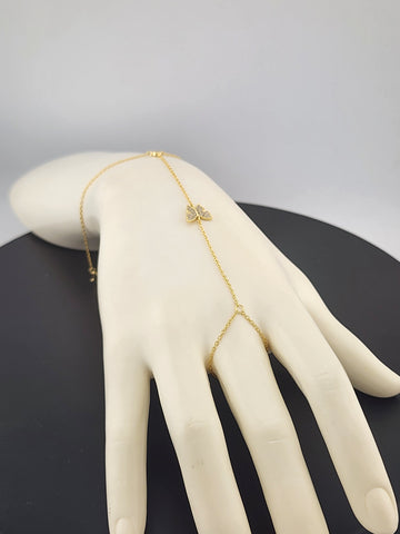 Butterfly Hand Ring Bracelet in 925 Sterling Silver – Dainty & Stylish