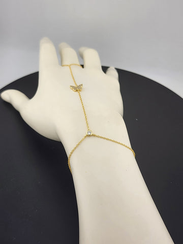 Butterfly Hand Ring Bracelet in 925 Sterling Silver – Dainty & Stylish