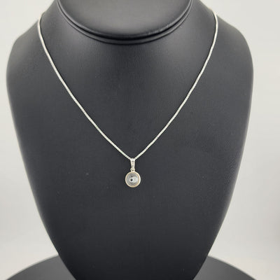 Sterling Silver 925 Evil Eye Pendant – Clear Charm Necklace for Protection
