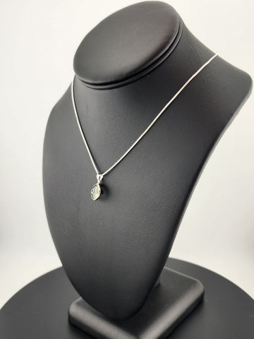 Sterling Silver 925 Evil Eye Pendant – Grey Charm Necklace for Protection