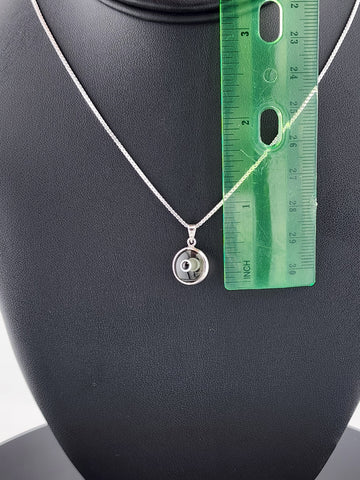 Sterling Silver 925 Evil Eye Pendant – Grey Charm Necklace for Protection