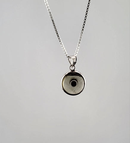 Sterling Silver 925 Evil Eye Pendant – Grey Charm Necklace for Protection