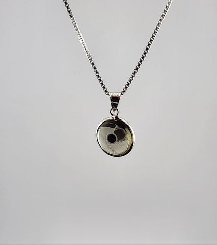 Sterling Silver 925 Evil Eye Pendant – Grey Charm Necklace for Protection
