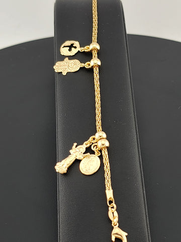 Chic Multi-Charm Bracelet in Brazilian 18K Gold Filled