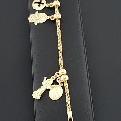 Chic Multi-Charm Bracelet in Brazilian 18K Gold Filled