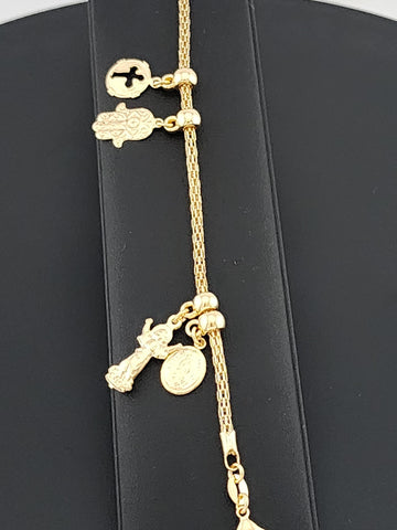 Chic Multi-Charm Bracelet in Brazilian 18K Gold Filled