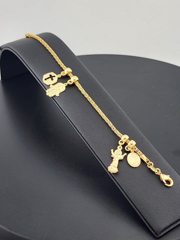 Chic Multi-Charm Bracelet in Brazilian 18K Gold Filled
