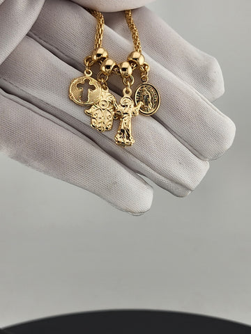 Chic Multi-Charm Bracelet in Brazilian 18K Gold Filled
