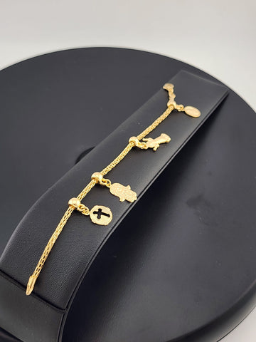 Chic Multi-Charm Bracelet in Brazilian 18K Gold Filled