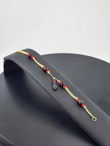 Unisex Azabache Bracelet – 18K Gold Filled, Anti-Evil Eye Charm