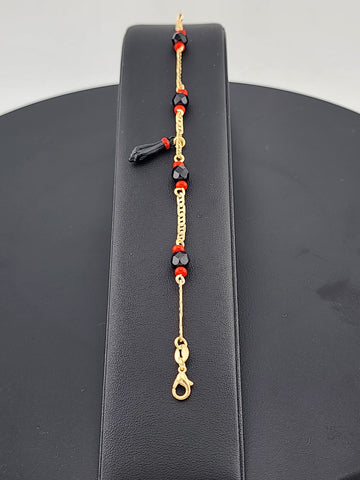 Unisex Azabache Bracelet – 18K Gold Filled, Anti-Evil Eye Charm