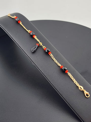 Unisex Azabache Bracelet – 18K Gold Filled, Anti-Evil Eye Charm