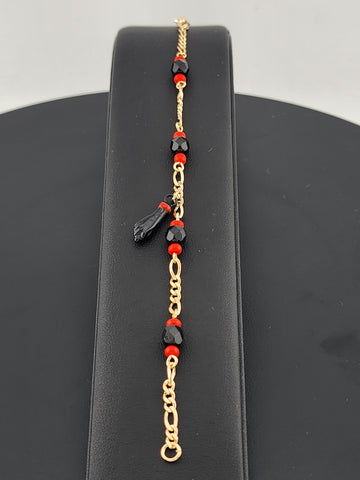 Unisex Azabache Bracelet – 18K Gold Filled, Anti-Evil Eye Charm