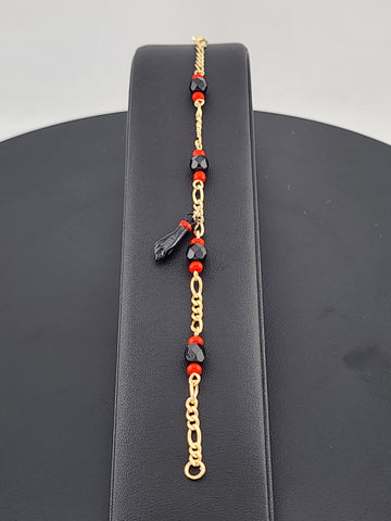 Unisex Azabache Bracelet – 18K Gold Filled, Anti-Evil Eye Charm