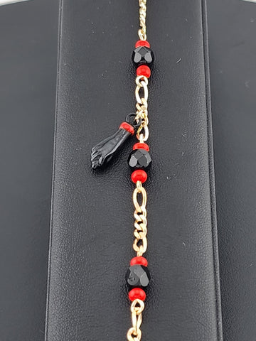 Unisex Azabache Bracelet – 18K Gold Filled, Anti-Evil Eye Charm