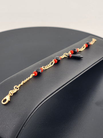 Unisex Azabache Bracelet – 18K Gold Filled, Anti-Evil Eye Charm